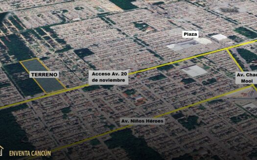 Venta de terreno en SM 215 Cancún. 4 Ha para 240 viviendas. 100m frente a Av. 20 de Nov. ¡Ideal para desarrolladores! Precio de $32,000,000.00.