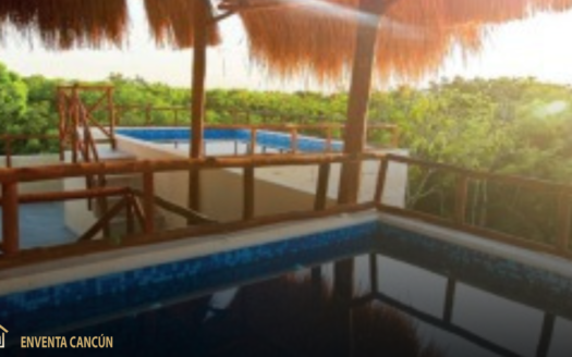 Hotel Boutique en Venta en la Jungla Maya. 8 departamentos de lujo, 2 albercas y rooftop. ¡Inversión llave en mano por $2.2M USD! Contáctanos hoy.